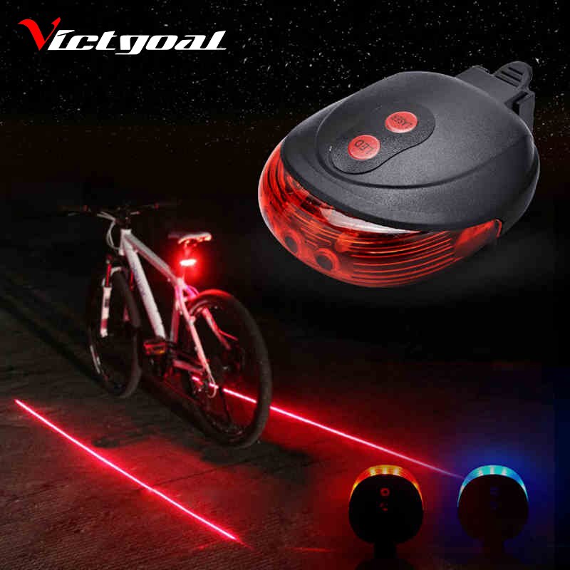 Safety Warning Night Bicycle Rear Light Bike Lamp 5 LED Light 2 Lasers