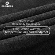 Close-up of black fleece-lined leg warmer fabric