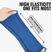 Blue elastic thermal headband, textured knit, one-size fit, WRELS logo