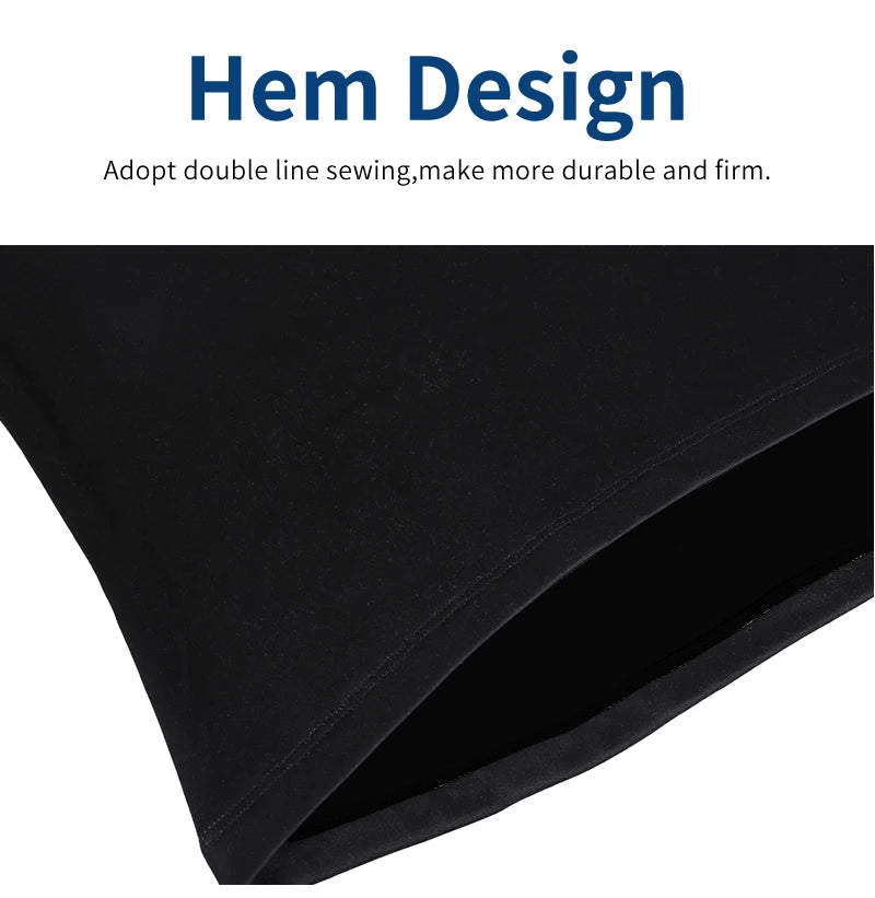 Black thermal cycling base layer with double-stitched hem