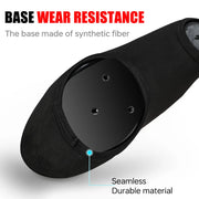 Black cycling shoe cover with reinforced sole area and smooth seamless upper, close-up