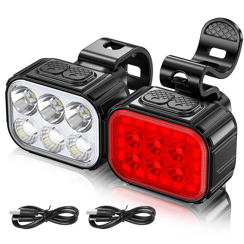 Front Rear Lights Q6 LED Bicycle Front Rear Lights