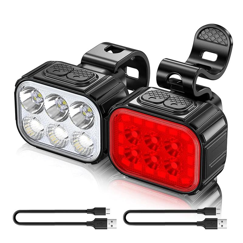 Q6 LED Bicycle Front Rear Lights