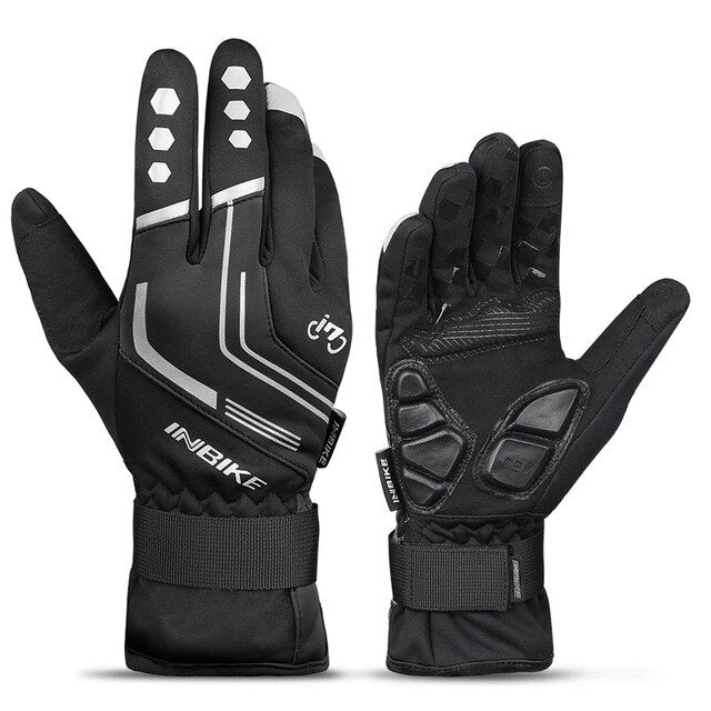 inbike handschuhe INBIKE Cycling Winter Gloves,for Men Windproof Reflective Thermal Gel Pads Touch Screen MTB Mountain Bike Black Medium
