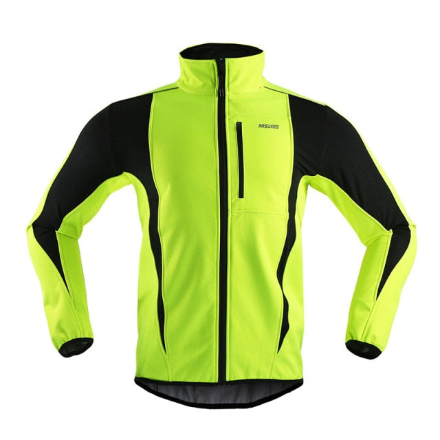ARSUXEO Winter Cycling Jacket Green / M