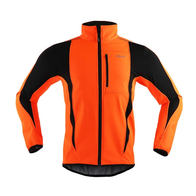 ARSUXEO Winter Cycling Jacket Orange / XXL
