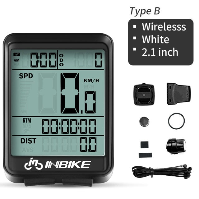 INBIKE 2.8-Inch Wireless Multifunctional Bike Computer Bicycle Odometer
