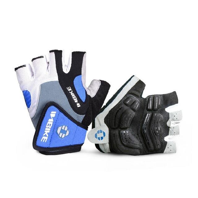 gel padded bicycle gloves Inbike 5mm Gel Pad Half Finger Bike Bicycle Cycling Gloves (blue, X-large)