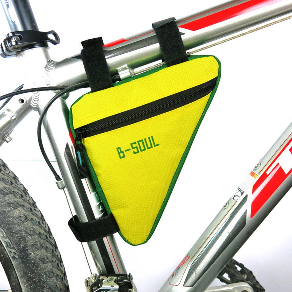 fahrradtasche b-soul (yellow) Waterproof Bike Triangle Bag For Bicycle, Front Frame Cycling Top Tube, Water Bottle, Pocket